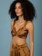 Damen Bluse Korsett Bronze