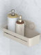 5Five Wall Mounted Bathroom Shelf Metallic 27.8x14x13.5cm Beige