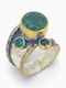 Women's Ring with Zircon Made of Silver