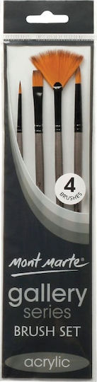 Mont Marte Gallery 4 Σετ Πινέλα Ζωγραφικής No4 No7 No8 4τμχ