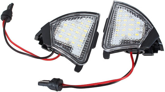 VW Eos Golf V VI Plus Jetta III Passat B5 B6 Sharan Skoda Superb Becuri Auto LED Oglindă Iluminare Set 2 Bucăți