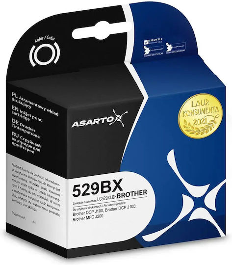 Asarto Συμβατό Μελάνι Εκτυπωτή InkJet Brother Lc529xlbk Μαύρο 1τμχ