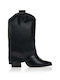 Stiefeletten Damen Cowboy mit Hochabsatz Schwarz