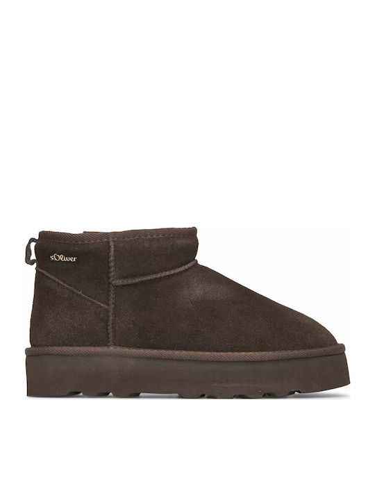 Leather Women's Ankle Boots Brown