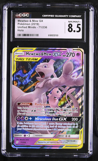 Mewtwo & Mew Gx Unified Minds #71 Cgc 8.5
