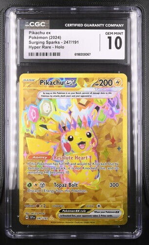 Pikachu Ex Surging Sparks #247 Cgc Gem Mint 10