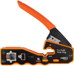 Neo Tools Клещи Преса за Клеми за Мрежа RJ45 със Стрипър и Изолация (Дължина 135mm)