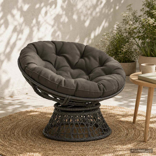 vidaXL Gartenstuhlkissen Rund Anthrazit 80x80cm