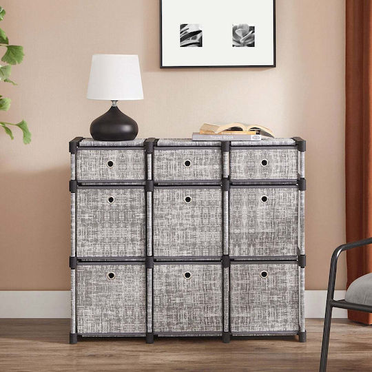 Storage Dresser in Metal and Fabric with 9 Drawers L33.5xW30xH79.5cm