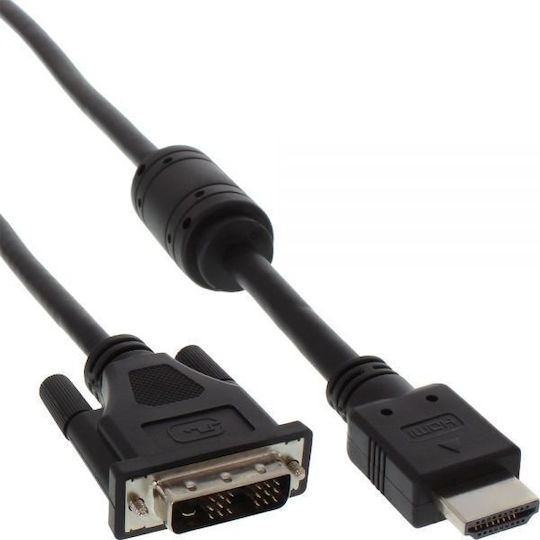 InLine DVI-Kabel DVI-D Stecker - HDMI Stecker 1m Schwarzes 17661