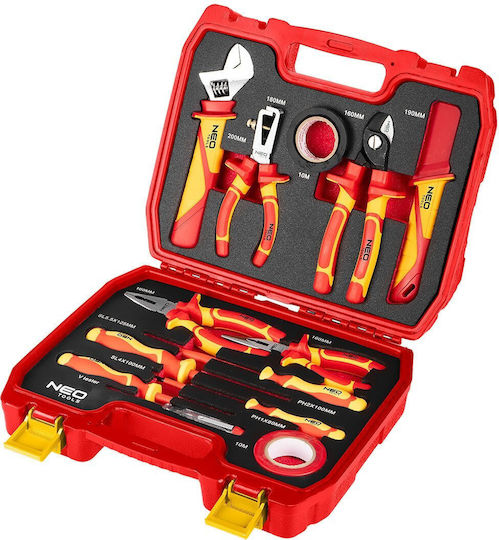 Neo Tools Куфарче с 13 Инструмента за Електротехници