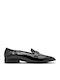 Lackleder Damen Mokassins in Schwarz Farbe
