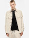 Long Sleeve Overshirt in Regular Fit Beige
