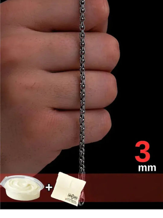 SteweHome Men's Silver Hand Chain