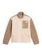Yumiori Voll Fleece Damen Strickjacke mit Reissverschluss Beige