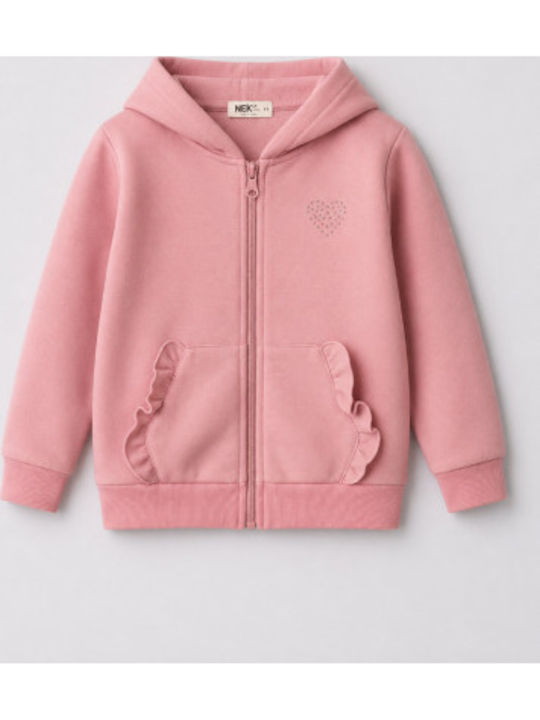 Kids Sweatshirt Cardigan Pink