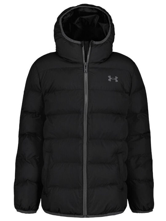 Kinder Sport Jacke Kurz mit Kapuze Schwarz