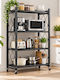 Kitchen Rack Metallic Black 71x36x125cm