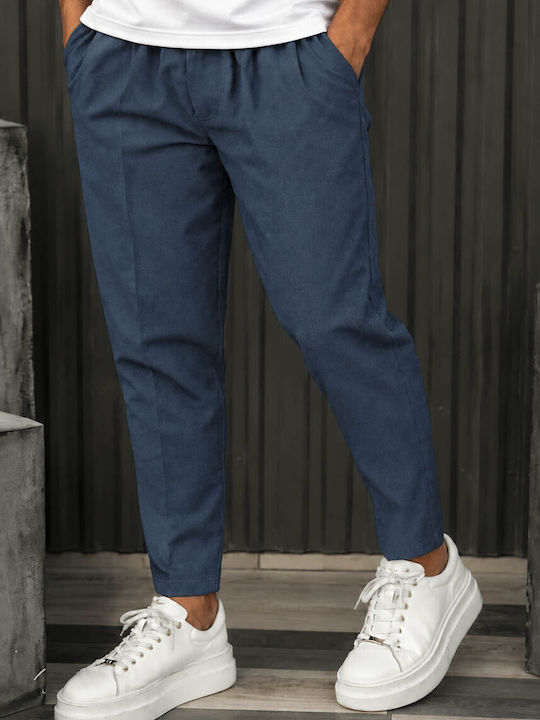 Henry Clothing Men's Blue Navy Trousers