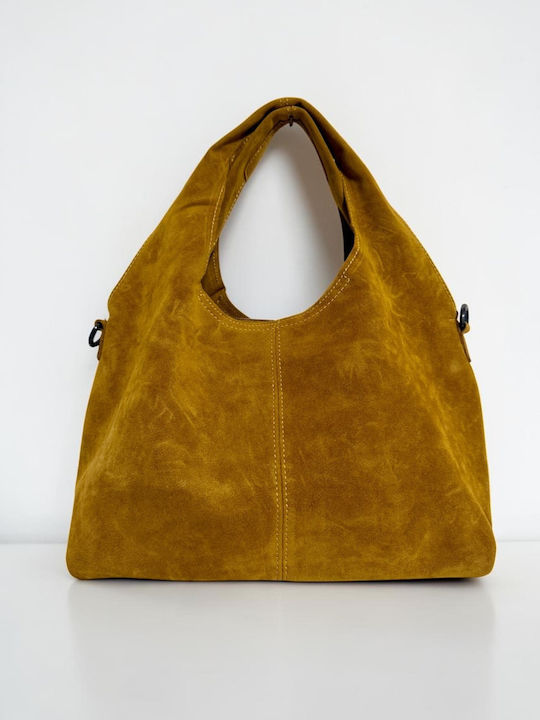 Women's Suede Yellow Handbag