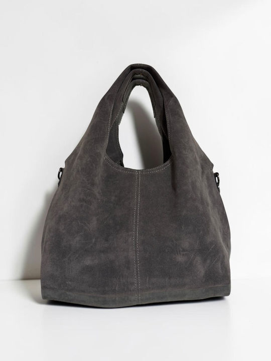 Women's Suede Grey Handbag