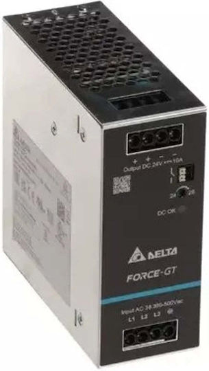 DIN Rail Power Supply with 24V Output and 240W Power 10A
