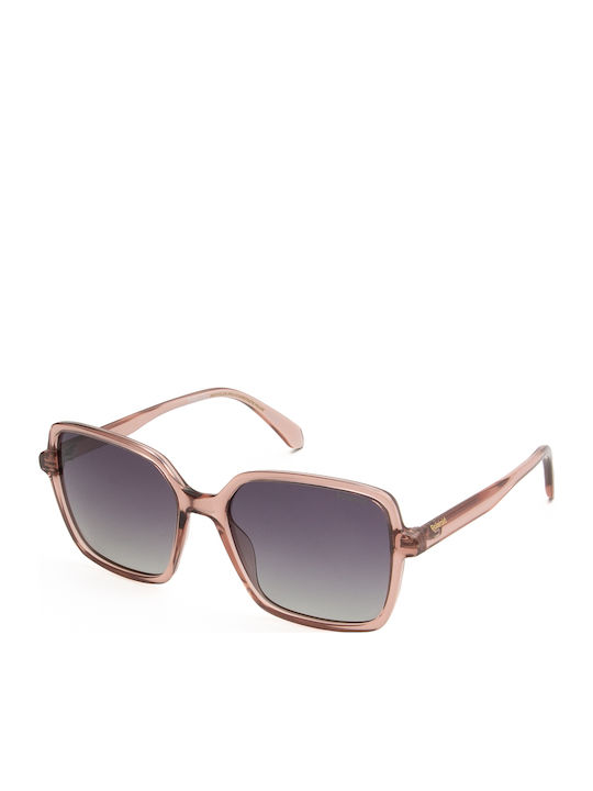 Polaroid Women's Sunglasses with Purple Frame and Grey Gradient Lens