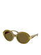 Tory Burch Women's Sunglasses with Green Horn-Rimmed Frame and Green Lens