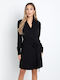 Mini Evening Shirt Dress Wrap Black