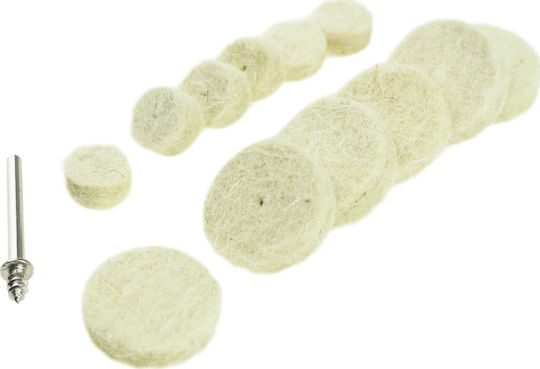 Dedra 08T607 Felt Polishing Pads 24x24mm with Axis 13 Pieces