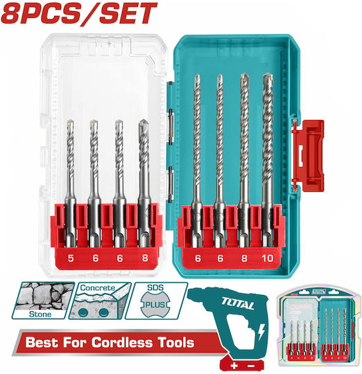 Total Total 8 Bohrmaschinen mit SDS Plus Bohrer Spitze