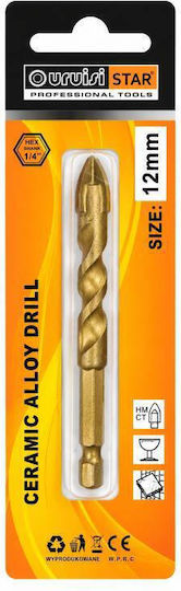 Uruisi Star Drill with Hexagon Shank for Glass Tiles and Metal 12mm 45x160mm