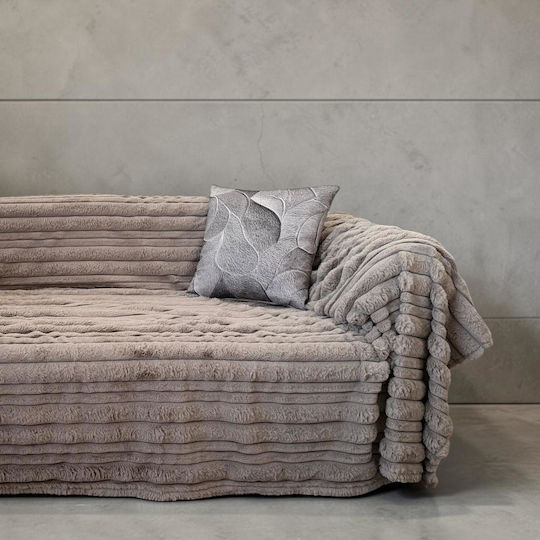 Linea Home Sable Throws Set 3 pcs Fur Mocha