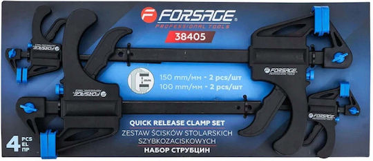 Forsage Set Schnellklemmen Für Tischler 4 Stück 100-150mm
