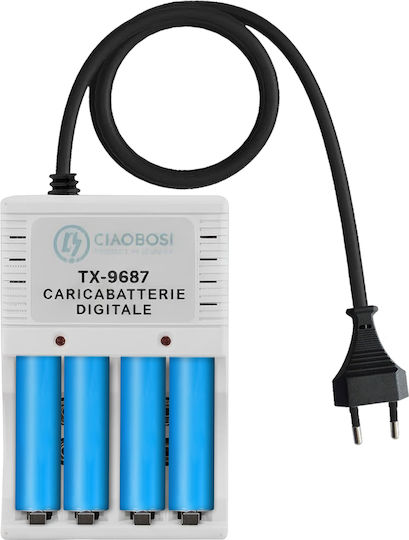 Avizar Încărcător de 4 Baterii de Dimensiune AA/AAA în Culoare Gri TX-9687