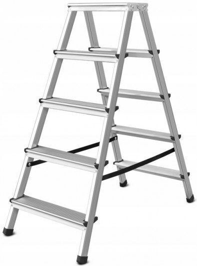 AWTools Aluminium-Leiter mit 5 Stufen