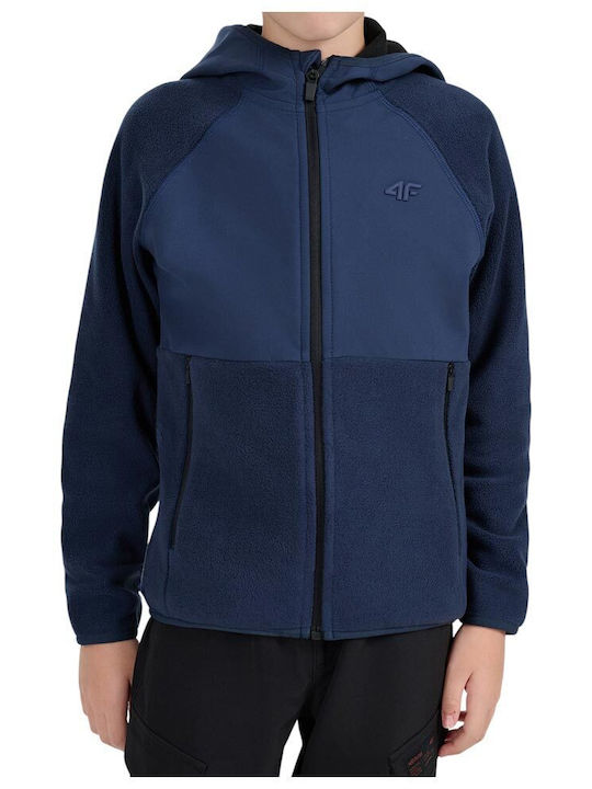 Kinder-Strickjacke Vlies Blau