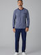 Ανδρική Πιτζάμα Collection Henley Φούτερ 65% Βαμβάκι Ελληνικής Κατασκευής Μπλέ Cl2725-61-μπλε