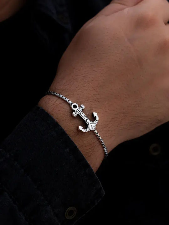 SteweHome Herren Armband Kette mit Verankerung Design aus Silber