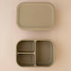 Nok Nok Kids' Food Container Made of Silicone 0.8 Litre Green Lunchbox 3 Divided Sage