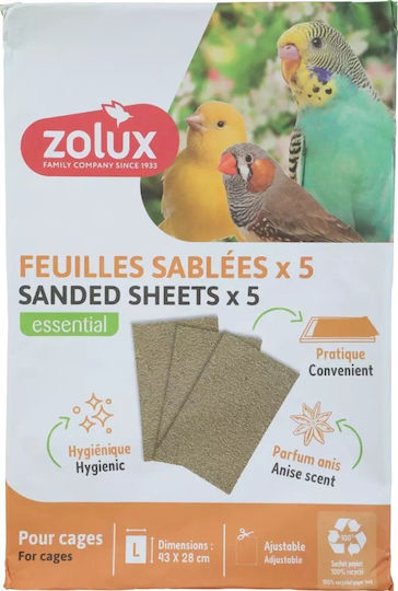 Duvo+ Zolux Paper Abrasive Substrate Sand Birds L 43x28 Cm X5