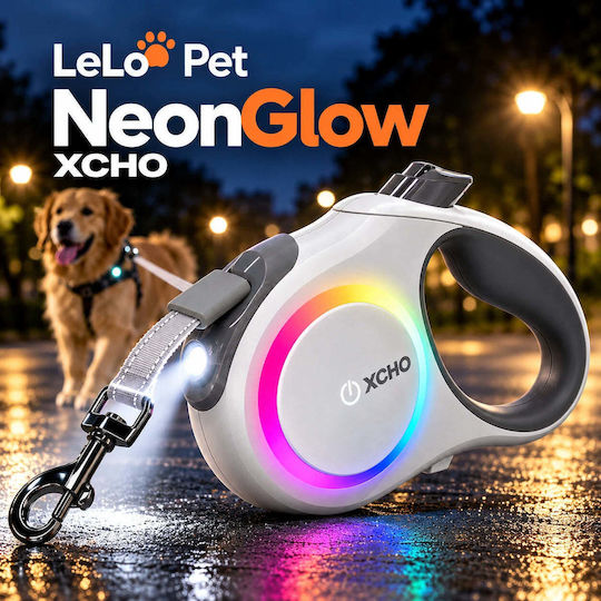 Lelo Pet Сгъваема Каишка/Водач За Куче Каишка В Бял Цвят 5м До 60кг