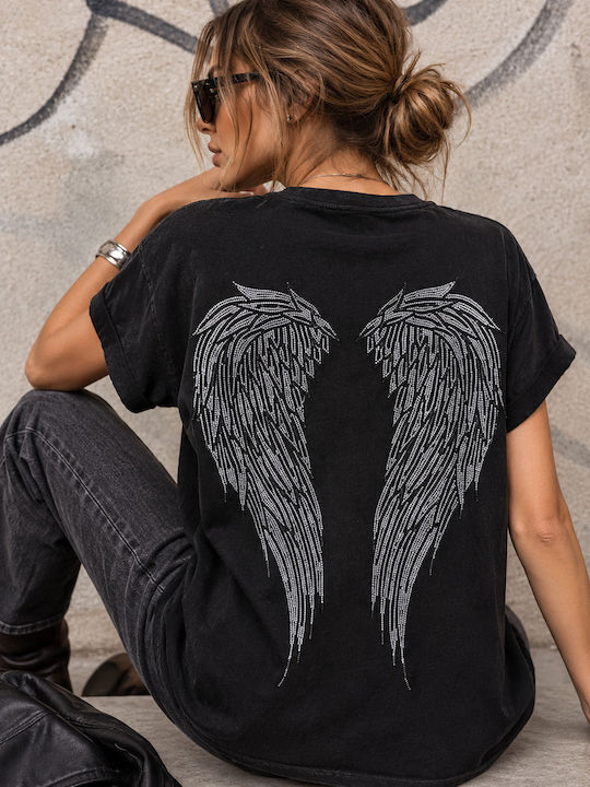 Damen T-Shirt Schwarz Damen T-Shirt Schwarz