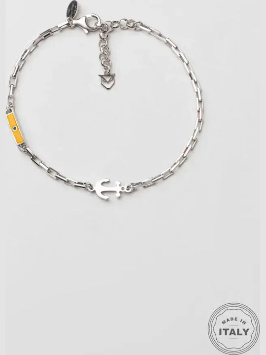 SteweHome Men's Bracelet with Anchor Design in Silver