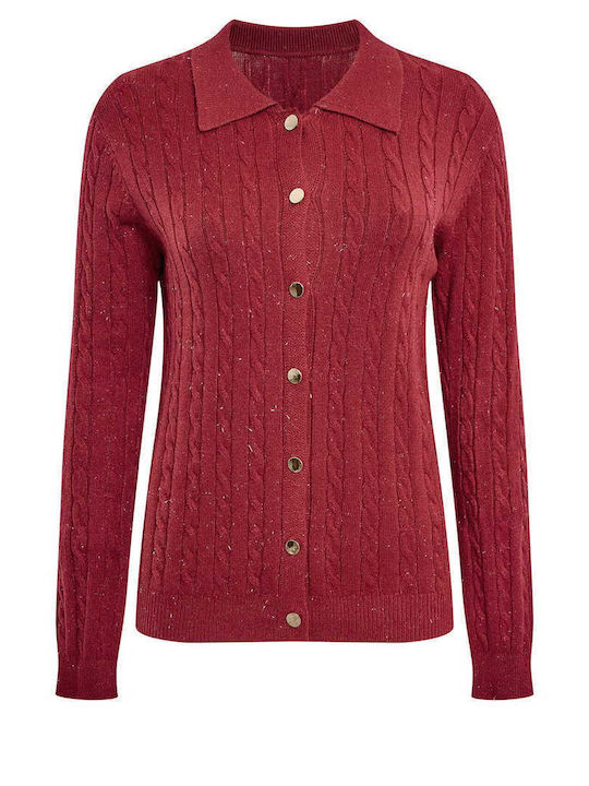 Celestino Women's Cardigan Metallic Collar Burg...
