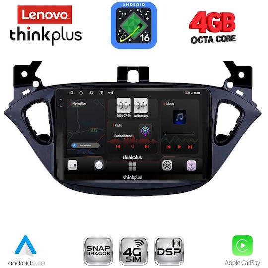 Lenovo Автомобилна Аудио Система за Opel Adam / Corsa 2014-2019 (Bluetooth/USB/Вграден Wi-Fi/GPS/Apple CarPlay/Android Auto) с Touch Screen 9"