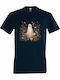 Тениска Унисекс Wildflower Ghost Boho Floral Halloween Vintage Spooky Season Ghost Fall Flowers Петролен Син