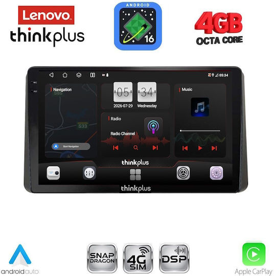 Lenovo Car Audio System for Honda WR-V 2022 (Bluetooth/USB/WiFi/GPS/Apple CarPlay/Android Auto) with 10" Touch Screen