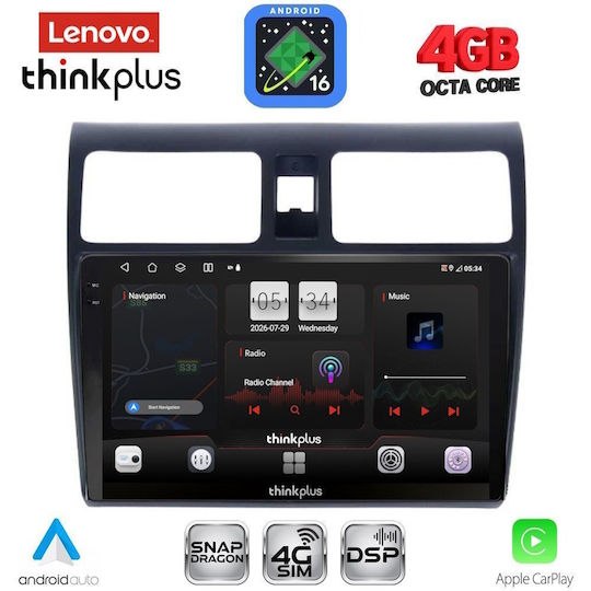 Lenovo Автомобилна Аудио Система За Suzuki Swift 2005-2011 Bluetooth USB Вграден Wi-Fi GPS Apple CarPlay Android Auto С Touch Screen 10"