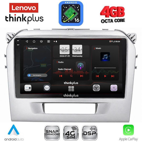 Lenovo Автомобилна Аудио Система за Suzuki Vitara 2016-2022 (Bluetooth/USB/Вграден Wi-Fi/GPS/Apple CarPlay/Android Auto) с Touch Screen 9"